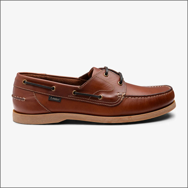 Loake Padstow Brown Waxy Leather Boat Shoe*