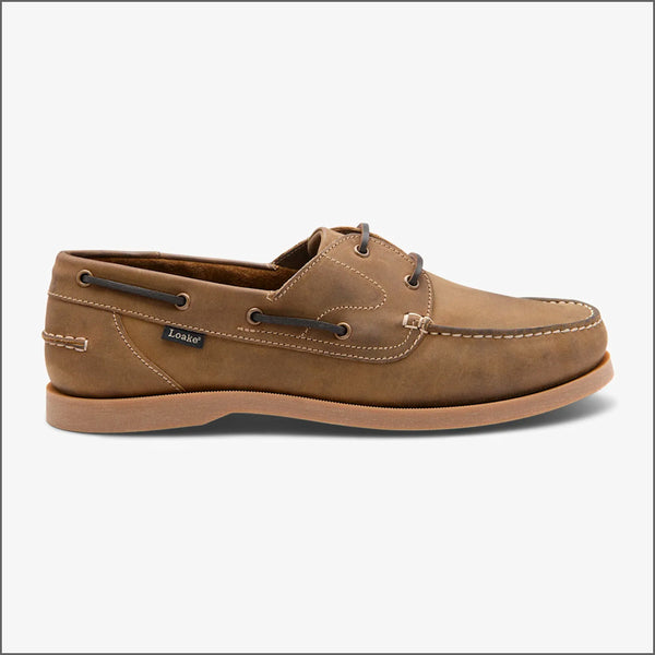 Loake Padstow Brown Oiled Nubuck Boat Shoe*