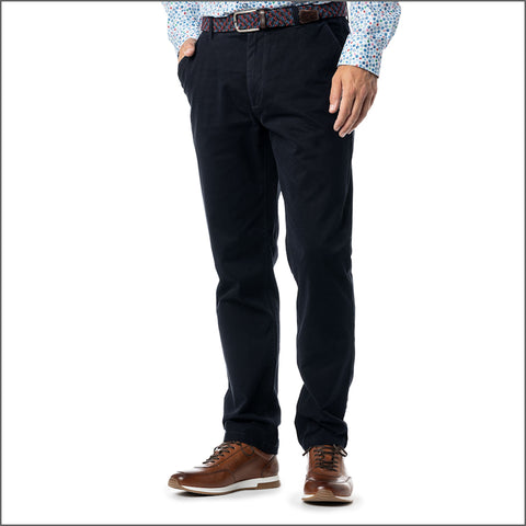 Gurteen Romford Navy Stretch Cotton Chino Trouser,