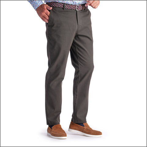 Gurteen Ryde Olive Stretch Cotton Chino Trouser,