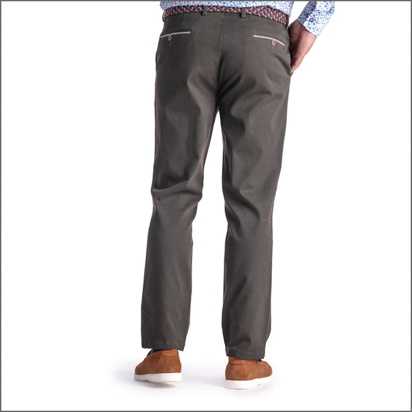 Gurteen Ryde Olive Stretch Cotton Chino Trouser,