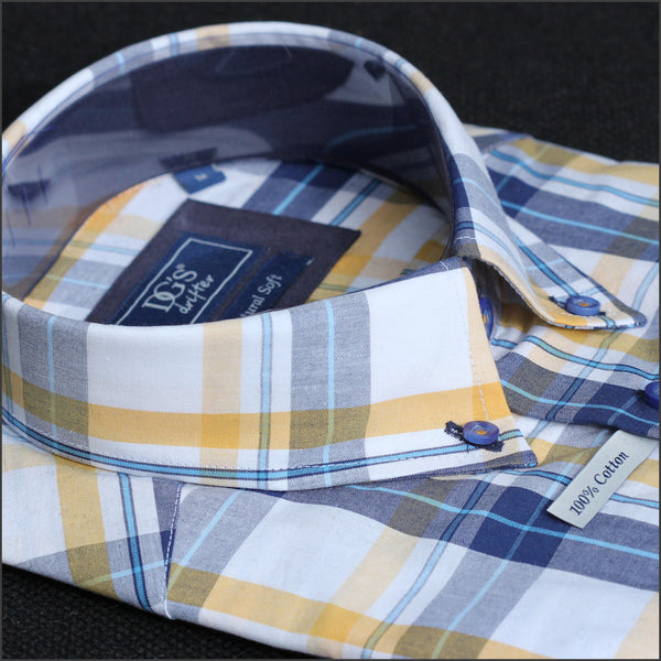 Dg's Blue & Yellow Check Short sleeve Shirt=