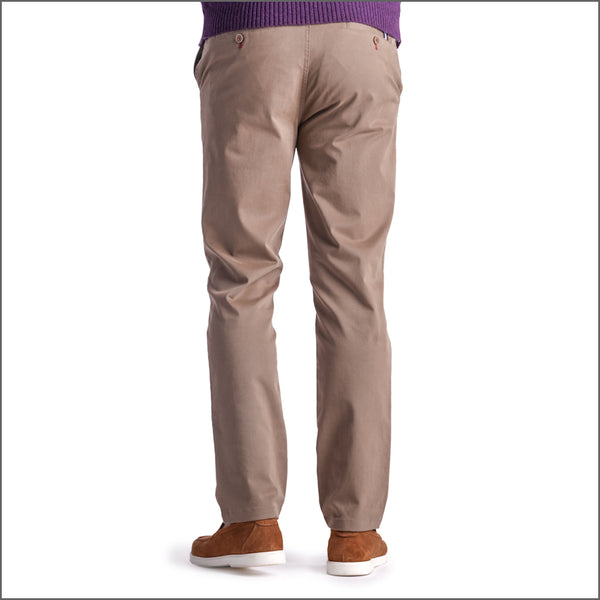 Gurteen Stonehouse Stretch Cotton Dark Stone Chino Trouser,