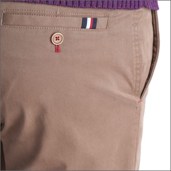 Gurteen Stonehouse Stretch Cotton Dark Stone Chino Trouser,