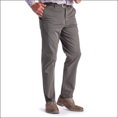 Gurteen Stonehouse Stretch Cotton Olive Chino Trouser,