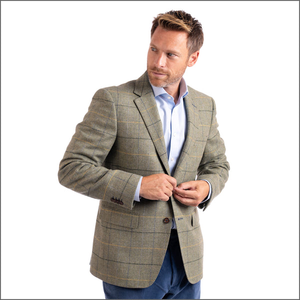 Gurteen Whitburn Lemon Check Tweed Jacket,