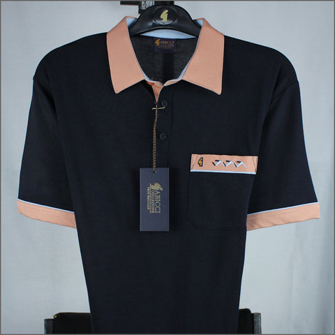 Gabicci X06 Navy Pattern Polo~