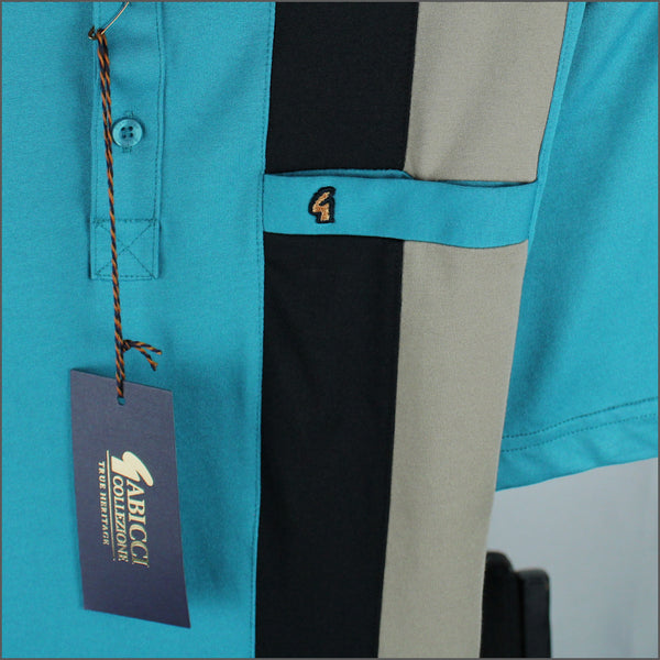 Gabicci X07 Teal Pattern Polo~