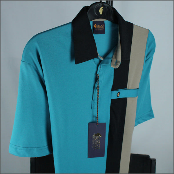 Gabicci X07 Teal Pattern Polo~
