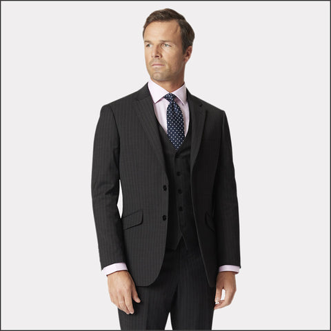 Brook Taverner Avalino Charcoal Pinstripe Suit*