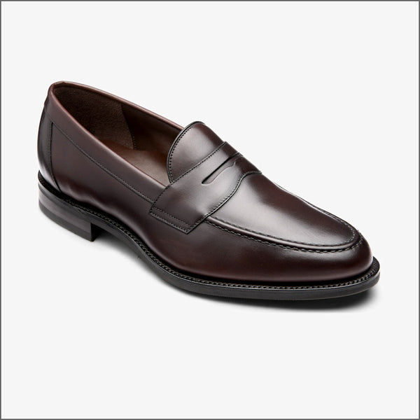 Loake Imperial Dark Brown Leather Waxy Penny Loafer G Fitting~