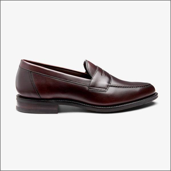 Loake Imperial Dark Brown Leather Waxy Penny Loafer G Fitting~