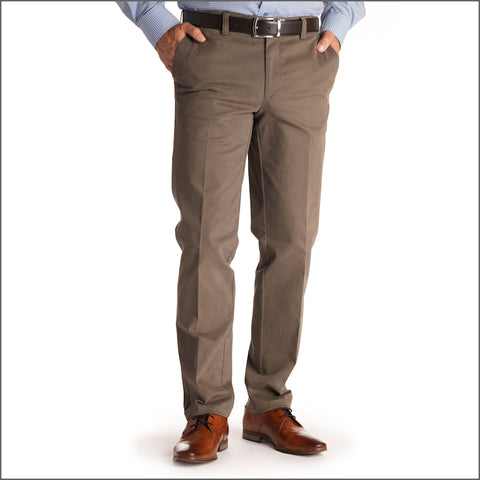 Gurteen Ladbrook Autumn Stretch Cotton Taupe Chino Trouser*