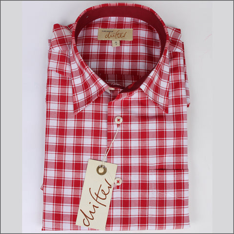DG'S Red & White Check Short sleeve Shirt.