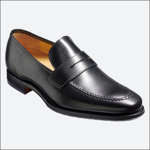 Barker Gates - Black Calf Penny Loafer.