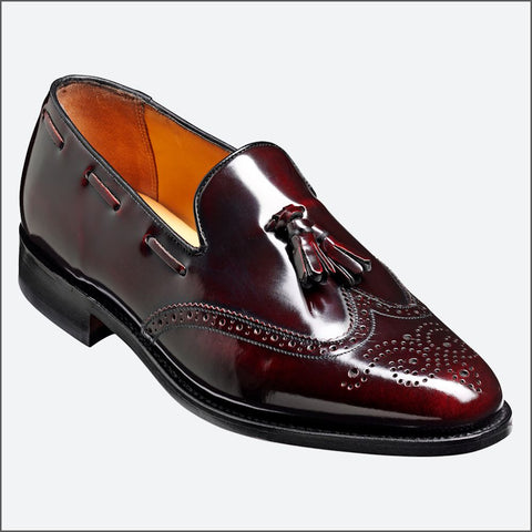 Barker Clive Burgundy Hi-Shine Loafer.