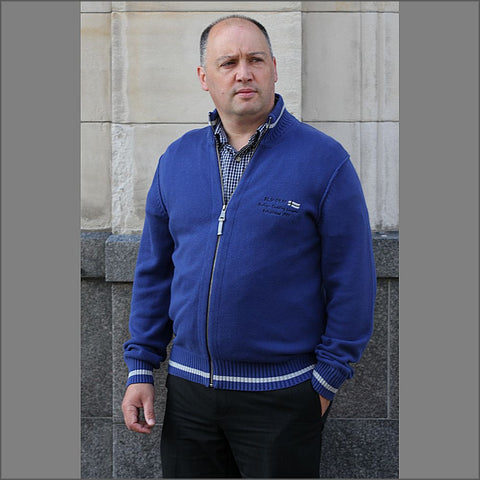 x Baileys Royal Blue Cotton Zip Cardigan@