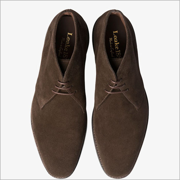 Loake Pimlico Dark Brown Suede Premium Chukka Bootª