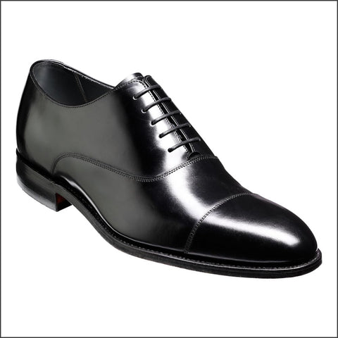 Barker Winsford Black Polish Oxford Toe Cap.