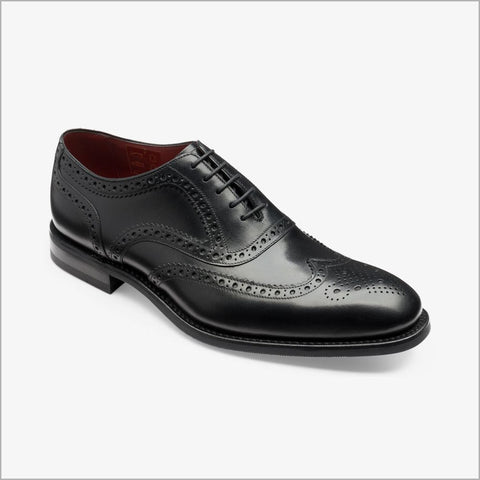 Loake Kerridge Black Oxford Brogue Shoe=