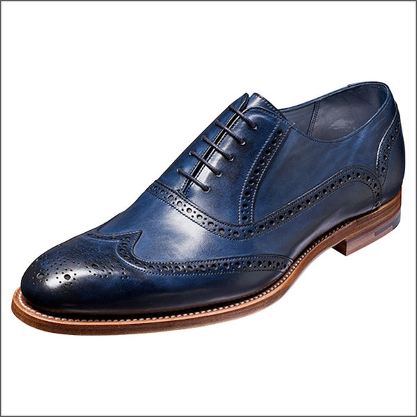 Barker Valiant Navy Hand Painted Wingtip Brogue.