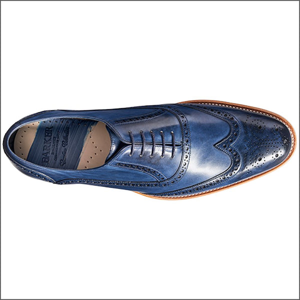 Barker Valiant Navy Hand Painted Wingtip Brogue.