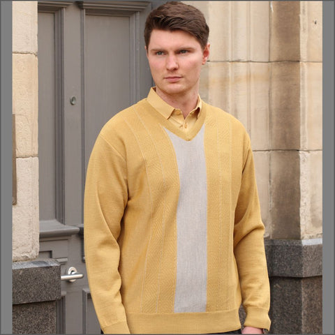 Gabicci M01 Cheddar V Neck=