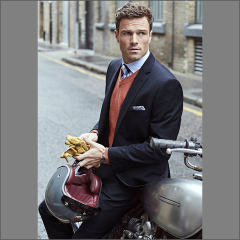 Brook Taverner Cassino Navy Fashion Fit Washable Crease Resistant Suit*