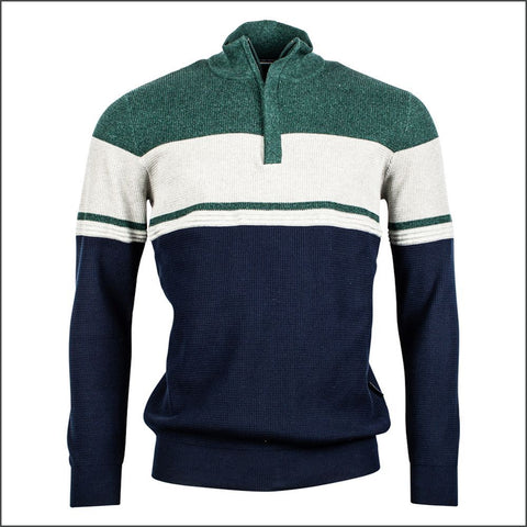Bailey's Green & Navy Zip Neckº
