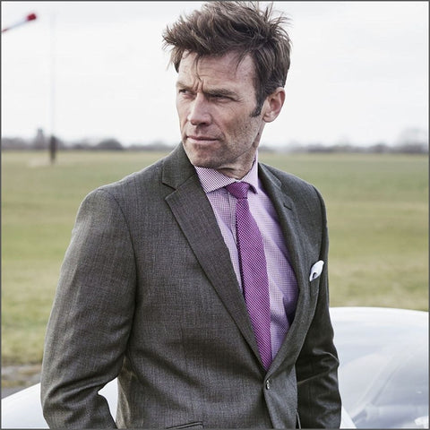 Brook Taverner Dawlish Charcoal Birdseye Super 110's Suit*