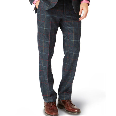Brook Taverner Haincliffe  Blue Check Tweed Trouser*