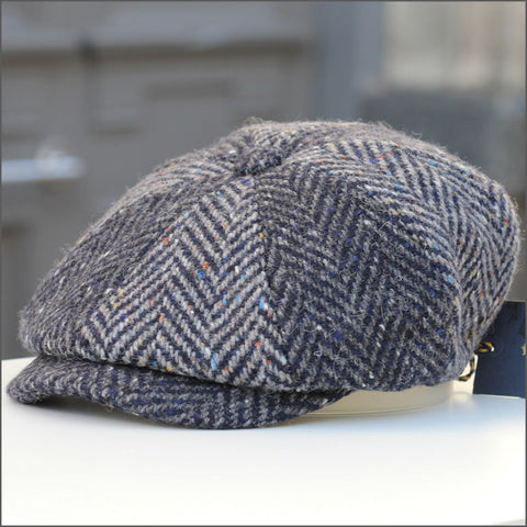 Donegal Multi Blue 8pc Tweed Cap