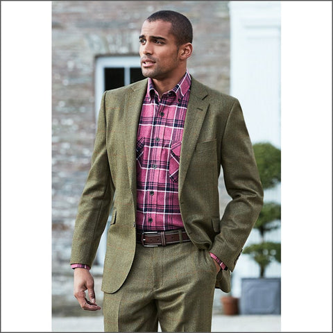 Brook Taverner Dalton Olive Check Suit Jacket*