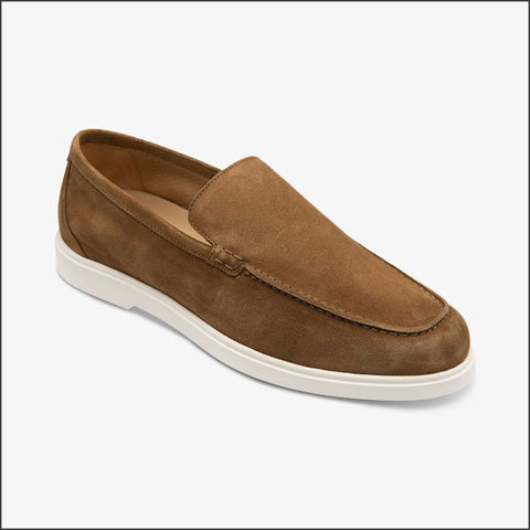 Loake Tuscany Chestnut Brown Suede Loafer=