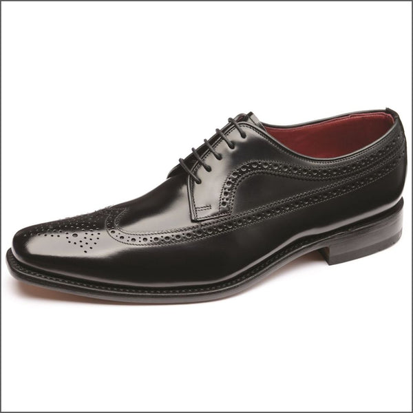 Loake Clint Black Wing Brogue Derby Shoe=
