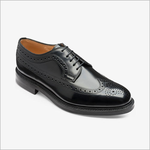 Loake Sovereign Black Leather Shoe=