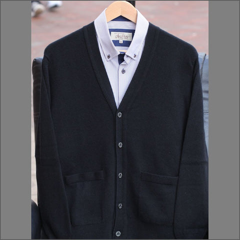 Peter Scott Black New Wool Cardigan@