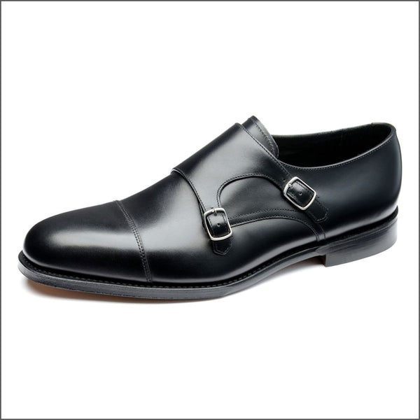 Loake Cannon Black Leather Buckle Monk Shoeª
