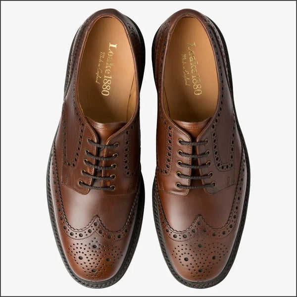 Loake Chester Brown Brogue Shoe Rubber Soleª