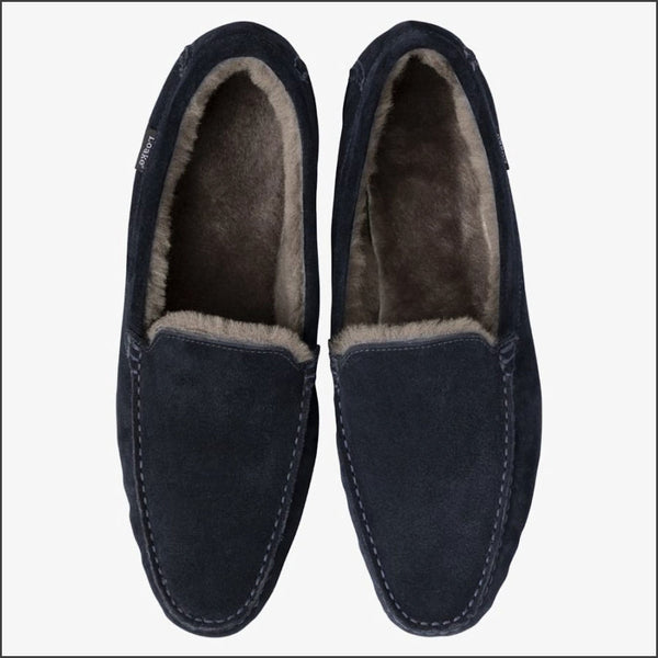 Loake Guards Navy Suede Slippers~
