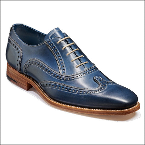 Barker Spencer Navy/Grey Hand Painted Oxford.