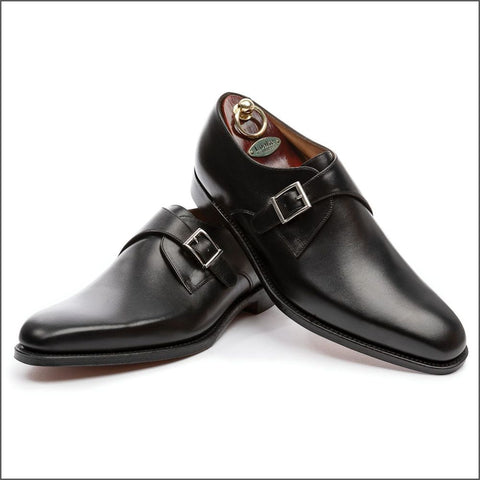 Loake Medway Black Buckle Monk Shoe Size 9, & 11ª