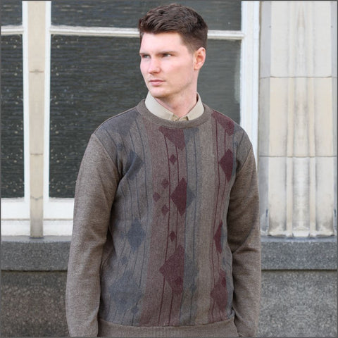 Dg's Prestige Tan Pattern Crew Neckº