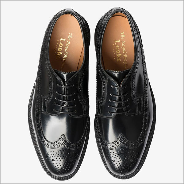 Loake Royal Black Leather Shoe=