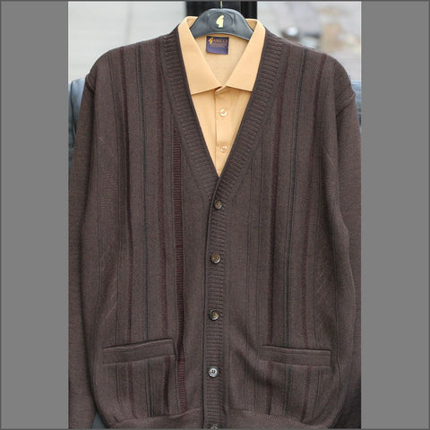 Dg's Brown Pattern Wool Blend Cardigan@